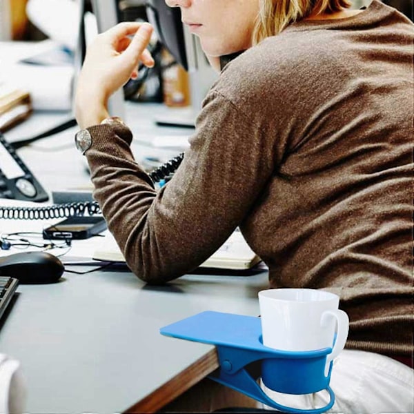 Uppgraderad Mugghållare med Klämma - Fästs på Skrivbordssidan för att Hålla Kaffemugg, Vatten, Läsk