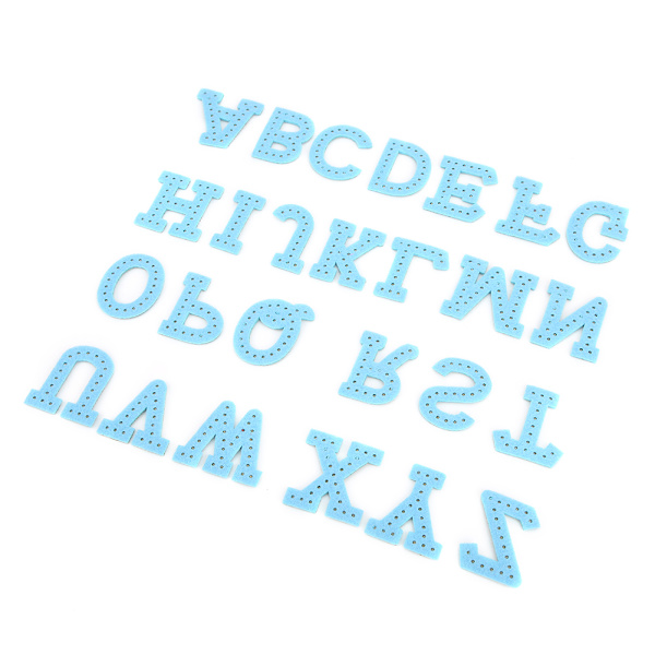 Blå Rhinestone Patches A Z 26 Engelske Bogstaver Beklædningsapplikationer Tøj Patches Stickers