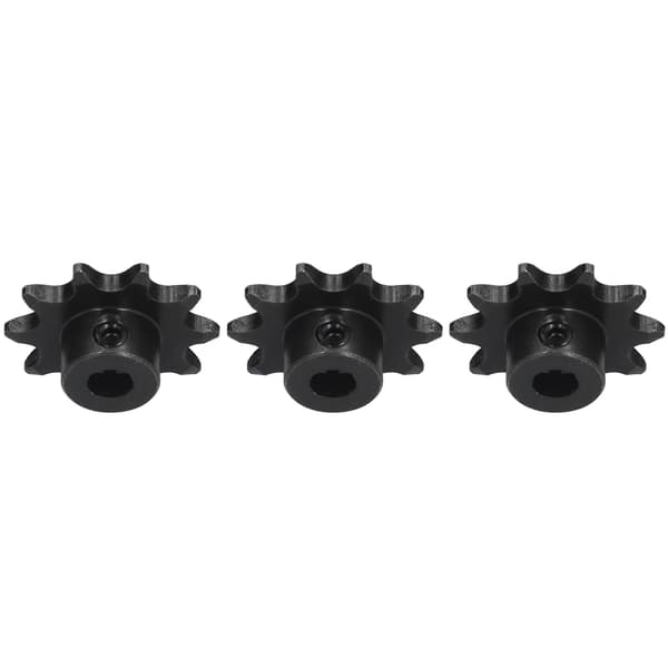 3 stk. stålkjedehjul, 8 mm stigning, 6 mm D-hull, 10 tenner, sett 5307-1006-0010
