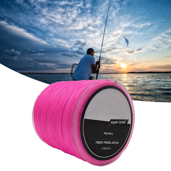 300m PE Fiske Linje Karpfisk 4 Strängar Flätad Anti Bite Linje Tillbehör för Reservoar Lure Fiske Rosa2