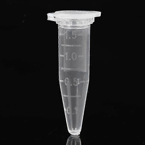 1000 stk. Mini Centrifuge Rør 1,5 ml Graduerede Klare Plast Centrifuge Hætteglas med Flad Top Snap Låg