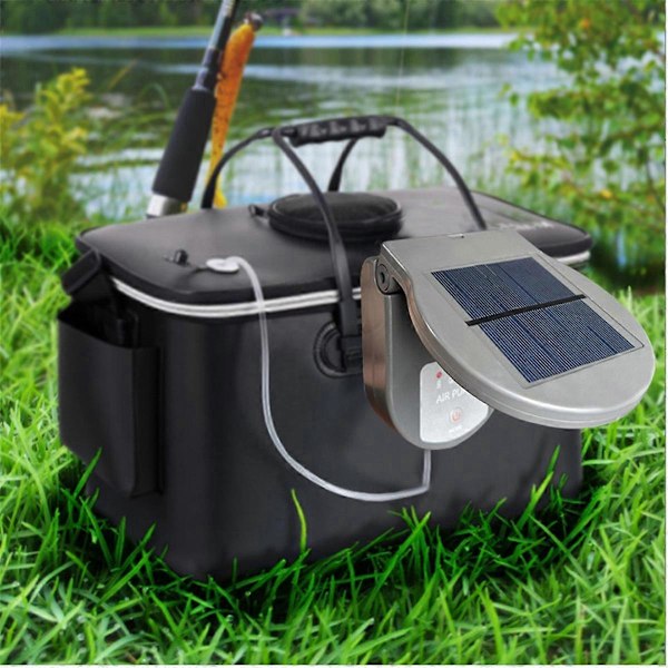Solcellsdriven Dammluftare Syrepump Vikbar Solvattenluftpump