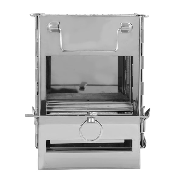 Integrerad hopfällbar vedspis Utomhus Camping BBQ Grill Rostfritt stål Plug Pin Typ