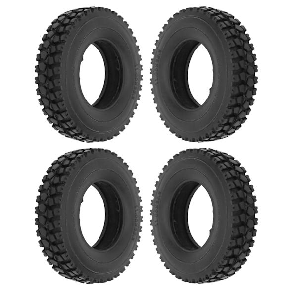 4 stk 20 mm bredde knust sten mønster dæk til Tamiya traktor lastbil 1/14 RC bil sort