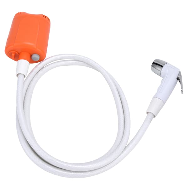 Bärbart utomhusduschset Camping Duschpump Handhållen Spruta för Vandring Resor USB-laddning Orange