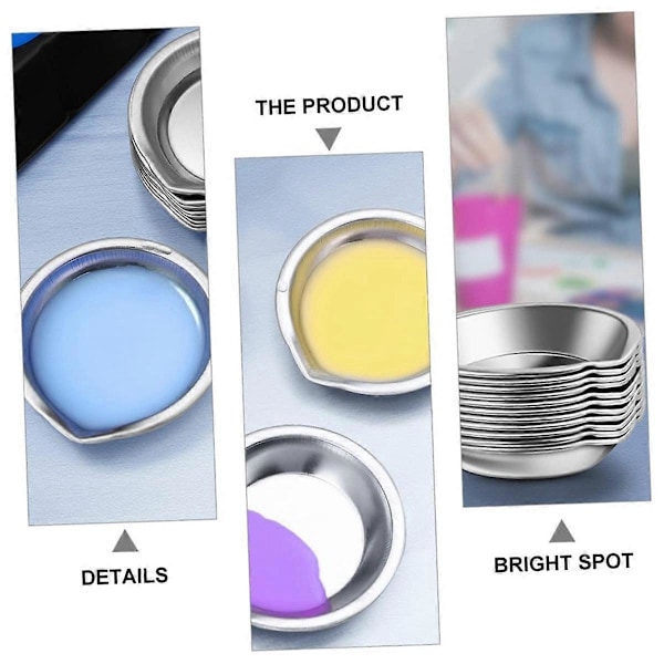 24 st Easy Pour Palett Mini Sprayfärg Små Färgblandningskoppar Silver