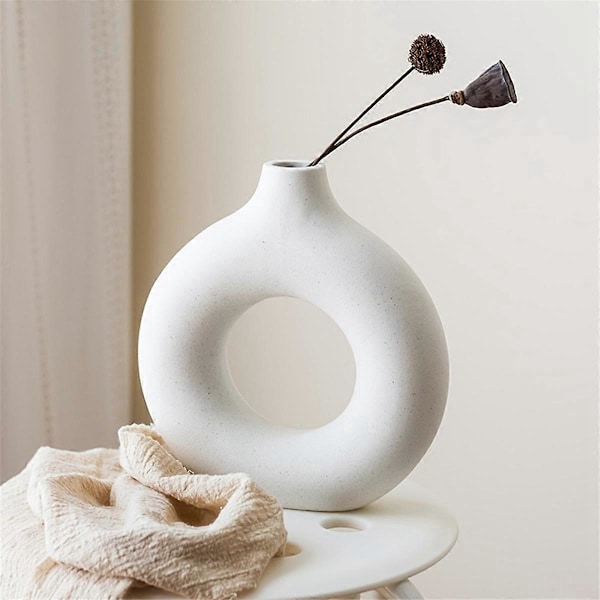 Nordisk Keramisk Vase Dekor Romdekorasjon Svart, M