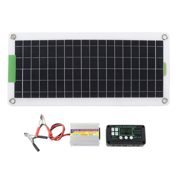 Solar Inverter Kit 220W Monokrystalinsk Silicium Høj Ydelse Bærbart Solpanel Kit til Vandreture Camping DC12V til AC220V