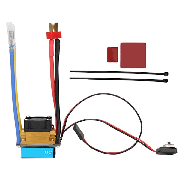 320A vedenpitävä BEC elektroninen nopeudensäädin ESC tuulettimella 1/10 RC autoveneeseen