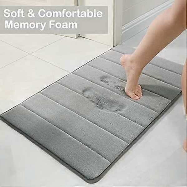 Badrumsmatta i Memory Foam, 50x80 cm Halkfri Badrumsmatta, Mjuk Absorberande Badrumsmatta, Maskintvättbar Stor Tjock Badrumsmatta för Badkar Dusch Badrum