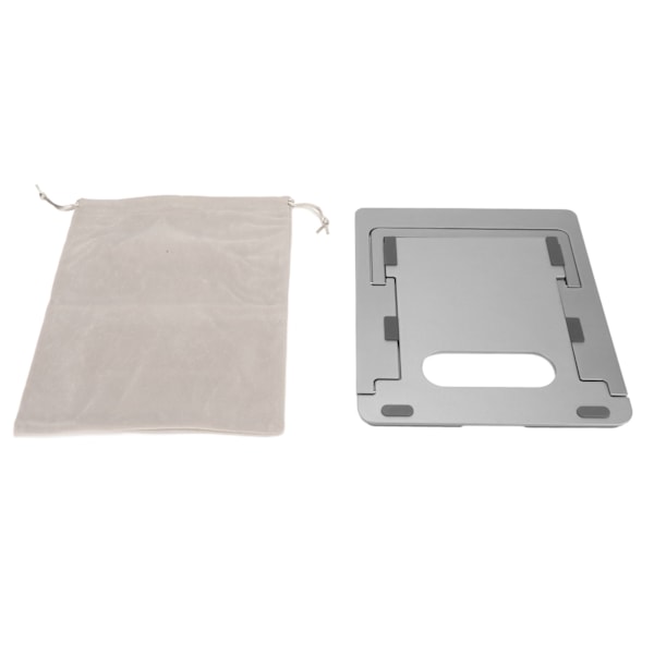 Laptopstativ i aluminiumlegering, hopfällbar, höjdjusterbar, ihålig värmeavledning, bärbar datorstativ, silvergrå, för 11-15,6 tum