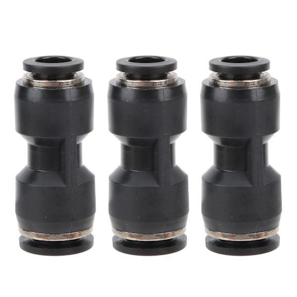 10 stk. Pneumatisk Reducer Connector Rustfrit Stål Resin Sort Lige Union Rør Rørfitting PG16-12