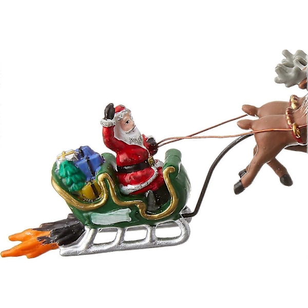 Julsemesterby Animerad Flammande Släde Tillbehör Figurin