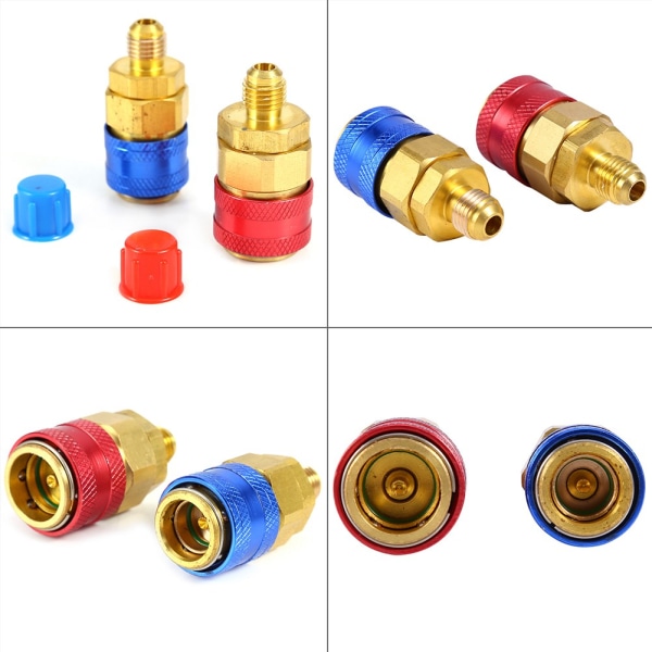 R134a Auto Car Quick Coupler Connector Messing Adaptere Low & High Side AC Manifold