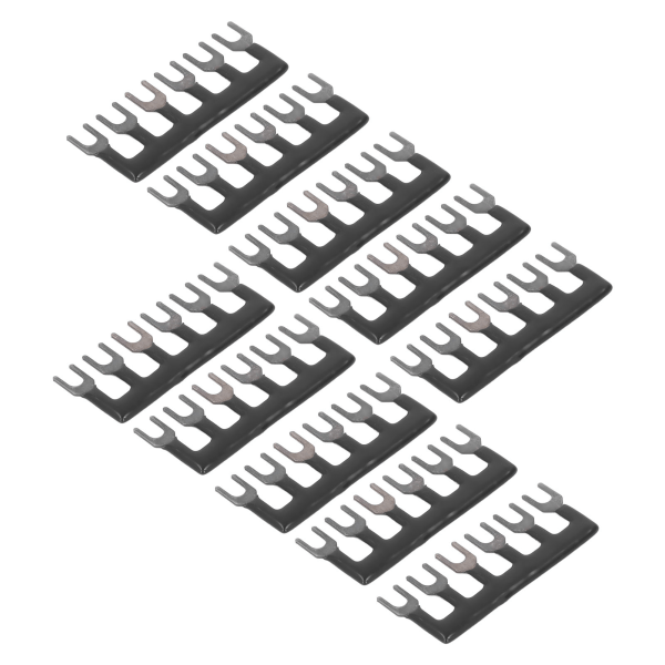 10 stk Jumper Block Terminal Strip Kobber Leder PVC Shell Gaffel Type Terminal Strip Svart 400V 15A TB 1506