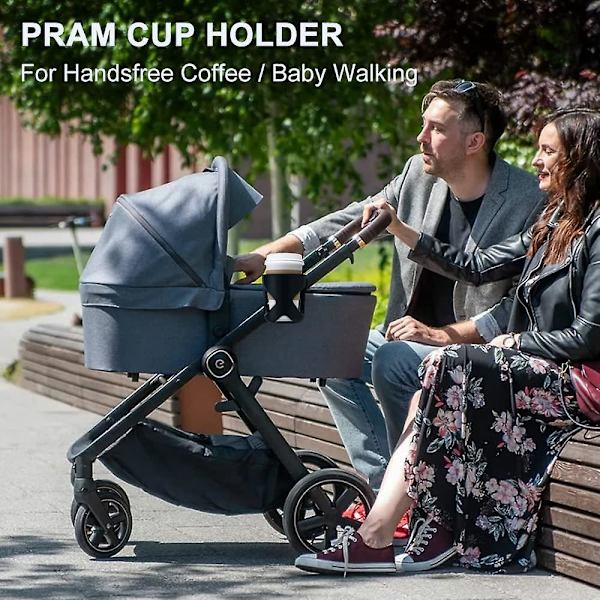 Universal kopholder til klapvogn, barnevogn, kørestol - Praktisk drikkeholder til kaffe, vandflaske og babyflasker