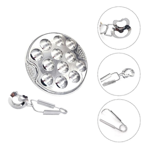 Deilig stekt snegleplate med biff og dampet eggbrett - sett med 12 grillbrett