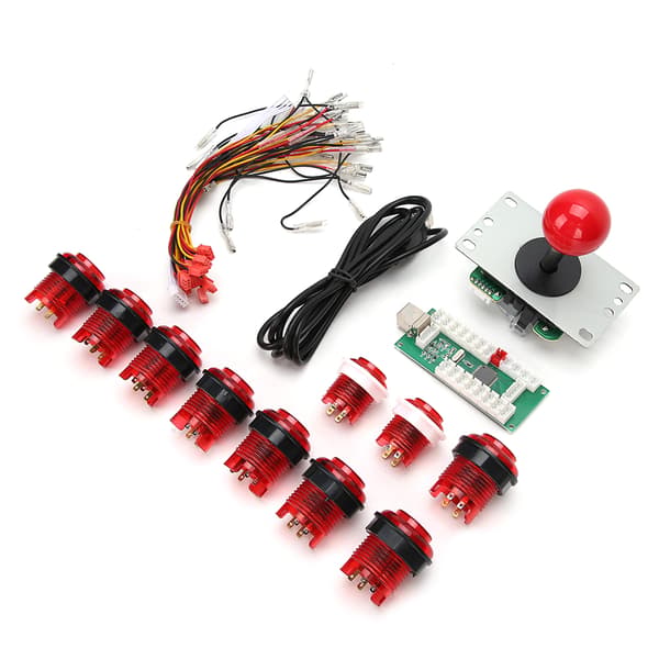 DIY Game Rocker Set DIY Game Joystick Kit Fighting Game Tillbehör Ljus för Windows XP / Win7 / Win8Röd
