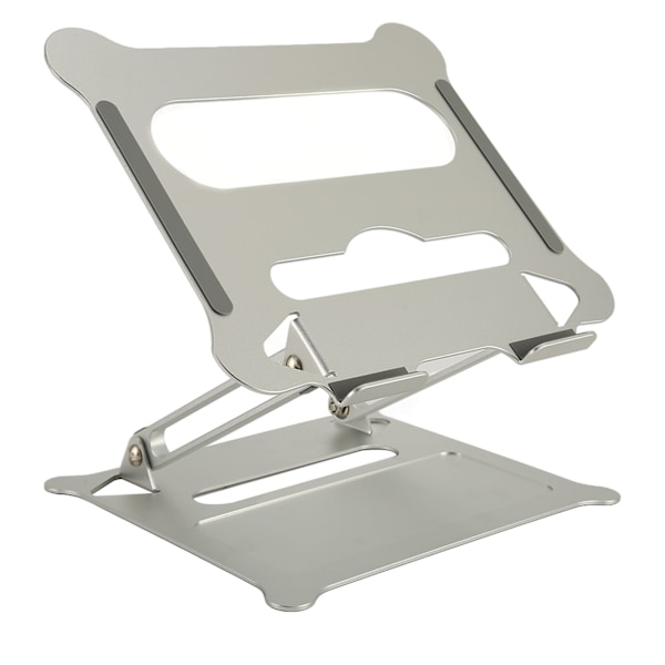 Silver Bärbar Laptop Stativ Portabel Skrivbord Fällbar Retractable Lyftbar Justerbar Vinkel Aluminiumlegering Kylning Dator Stativ