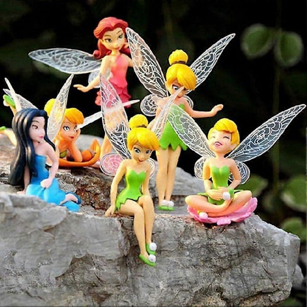 6 kpl Kukka Keiju Pixie Siipi Perhe Miniatyyri Kukka Keiju Tytöt Nukkekoti Puutarhakoriste Tarvikkeet Figuriini Patsas DIY Keijupuutarhan Sisustukseen