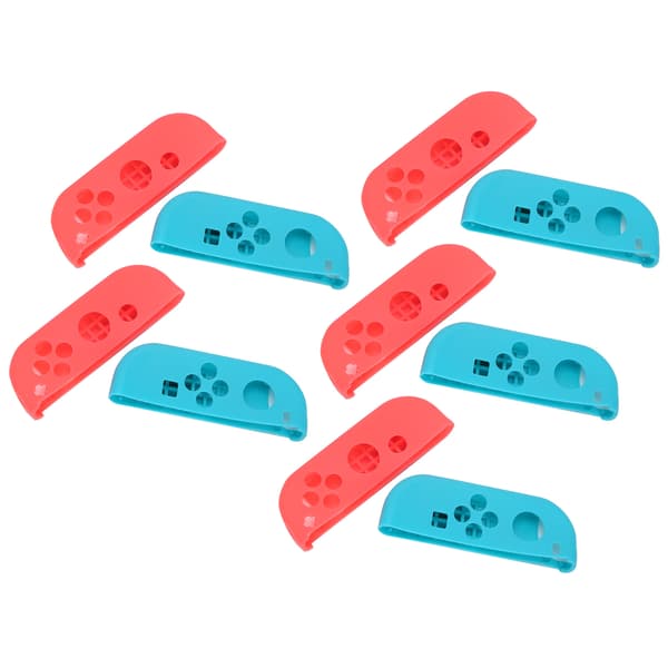 5 sett silikon gamepad-deksel sterk beskyttelse spillmaskintilbehør for NS Switch Rød Blå