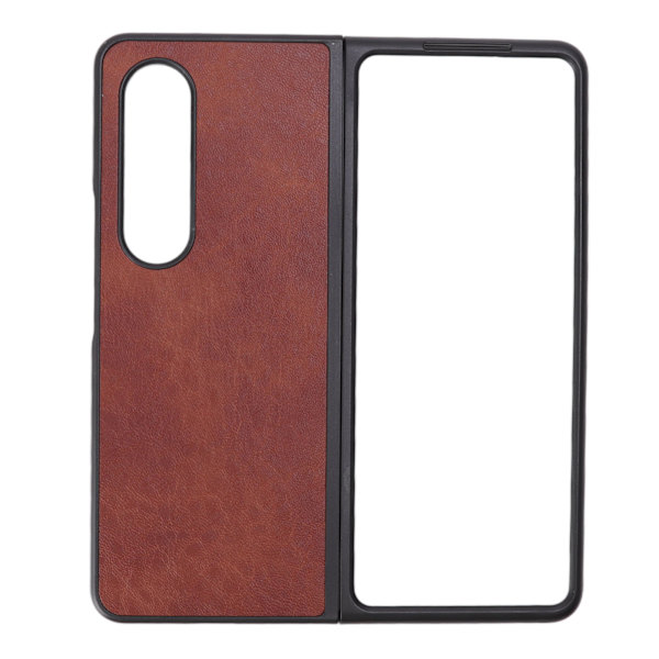Fällbar skärmtelefonfodral i PU-läder, modernt, bekvämt och skyddande mobiltelefonfodral för Samsung Galaxy Z FOLD 4, brunt