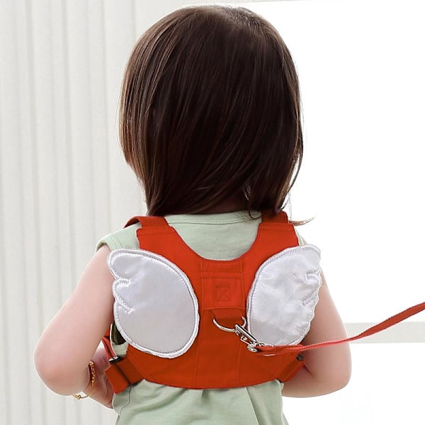 1,5 m Orange anti-förlorad barnsäkerhet, baby handledskoppel Barnsäkerhetssele utomhus anti-förlorad rem gå ut pojke flicka baby ryggsäck