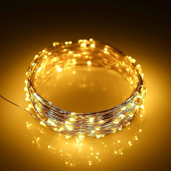 2m Batteridriven LED-ringlampa med 20 lampor - Varmvit