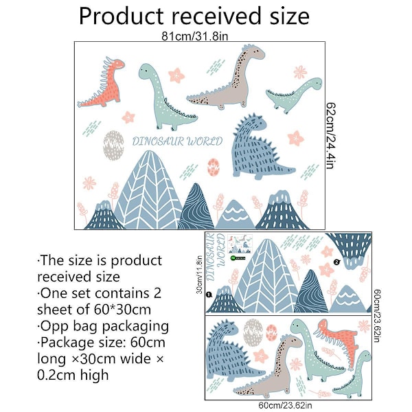 Väggdekaler Barnrum Dinosaurier Väggdekor Babyrum Dekoration Barnrum Pojke Flicka Barnkammare