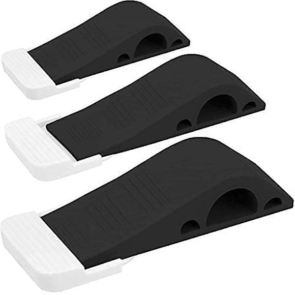 Høy kvalitet minimalistisk dørstopp med gratis braketter Perfekt veggbeskytter for alle overflater Svart 3-pakning