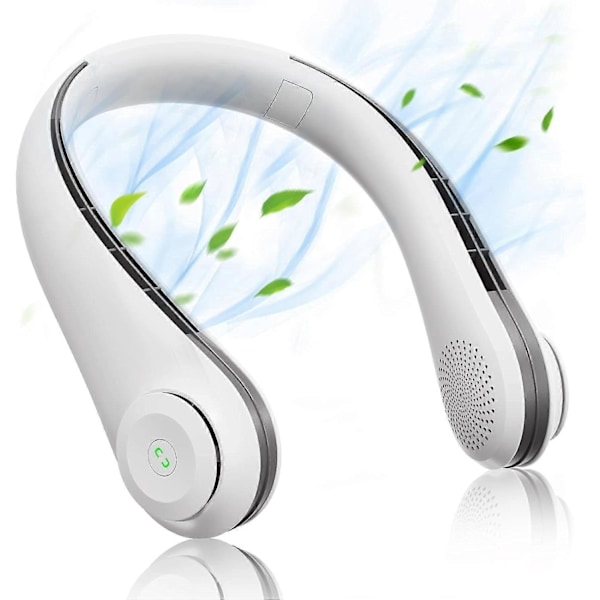 Roikkuva lehtivapaa kaulatuuletin, USB ladattava handsfree-tuuletin, sopii sisä- ja ulkokäyttöön.
