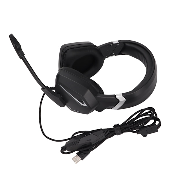 Spelhörlurar RGB 3,5 mm USB Stereo Gaming Over Ear Headset med volymkontroll för PC för Xbox One för PS4