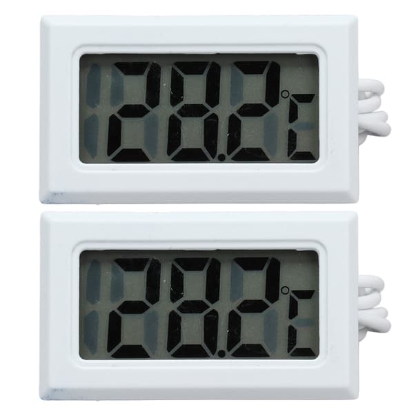 2 st Elektronisk Digital Termometer Termostat Temperaturmätare 2s Uppdatering med Sond Vit