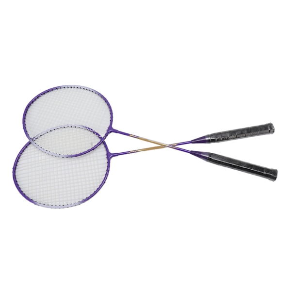 2 stk badmintonracket i ferroalloy med sklisikker håndtak - lilla badmintonracketsett for nybegynnere og profesjonelle studenter