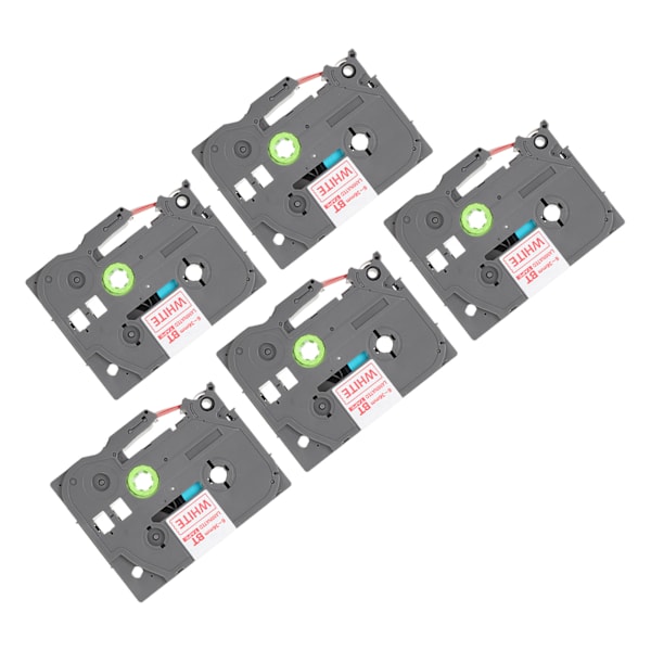 5 stk Label Maker Tape 9mm Lamineret Vandtæt Farveægte Multi Purpose Labeler Tape til PT D210 PT D200 PT H110 PT D400 Hvid På Rød Bze 425