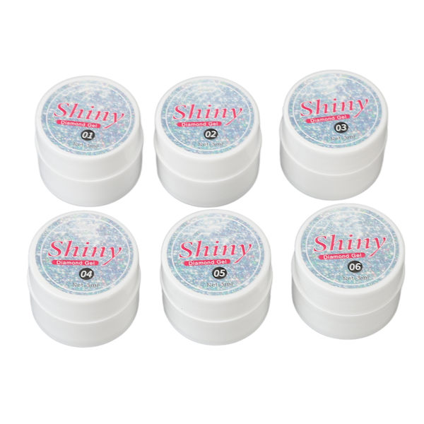 Glittrande Gelnagellack Set 6 Färger Holografisk Soak Off UV Gel Polish Kit för Kvinnor Flickor