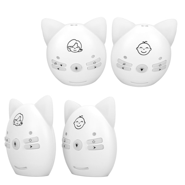 Lyd babymonitor ISM 905 til 925MHz 100 til 240V trådløs digital krypteringsoverføring 10 volum justerbar for barn hvit