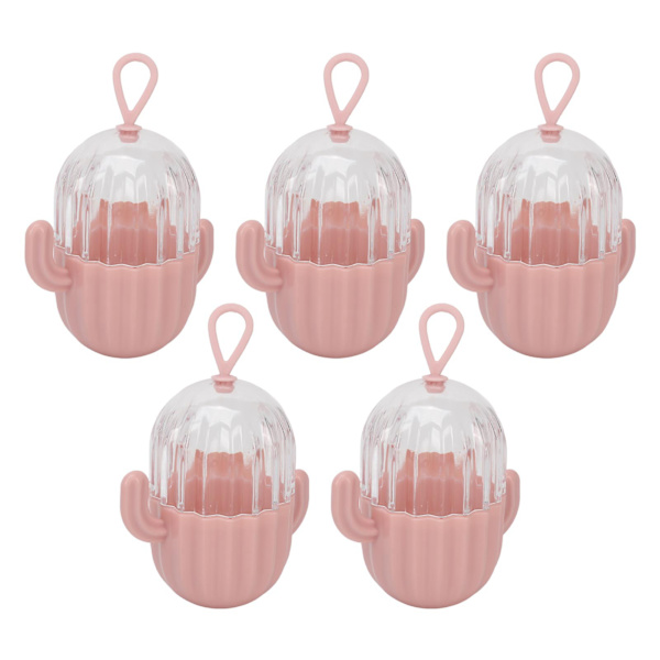 5 kpl Cactus Shape Beauty Egg Säilytyslaatikot Läpinäkyvä meikkisieni Organizer Kauneusmunanpidike puuteripuhvikorvakoruille