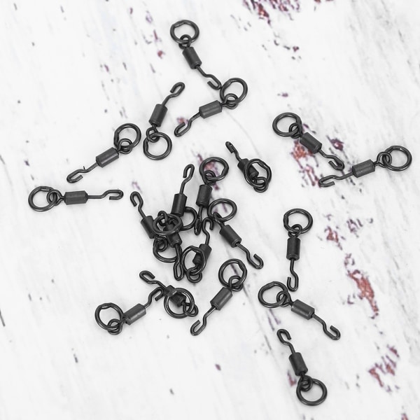 60 stk. Universal Spinner Swivels Connector Enkeltkrog Hurtig Skift Karpefiskeri Tilbehør