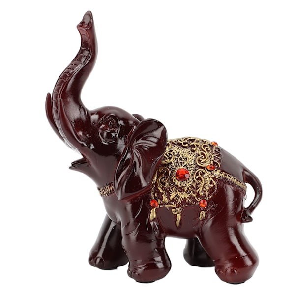 Harpiks Elefant Ornament Skrivebord Elefant Statue til Husholdning Kontor Skap Dekorasjon