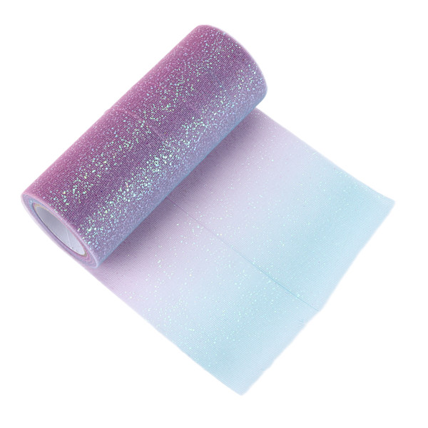 Regnbågsglitter tyll lång flexibel utsökt praktisk bred applikation gnistrande tyll för bröllopsfest mörk röd blå lila