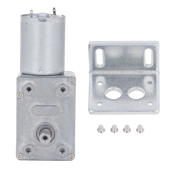 24V DC Vaihdemoottori 12mm Yksittäinen Akseli 4 - 25kg.cm Itselukittuva Käännettävä Ruuvivaihdemoottori Jalustalla, Yhteensopiva Koneiden Kanssa 6RPM