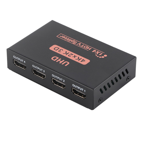 4K HD Multimedia Interface Splitter Plug and Play 1 in 4 ut HD Multimedia Interface Switcher US-kontakt 100‑240V