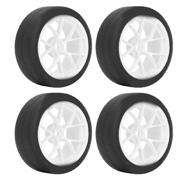 4 st 1/10 On Road Hjul Däck Gummi Universal för TAMIYA TT01 XV01 RC Bil Typ A Vit