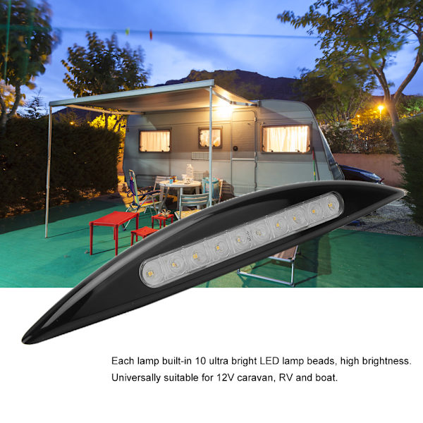 12V 5W auton LED vedenpitävä ulkokuisti markiisi lisälamppu Keltainen Vaaleanmusta black