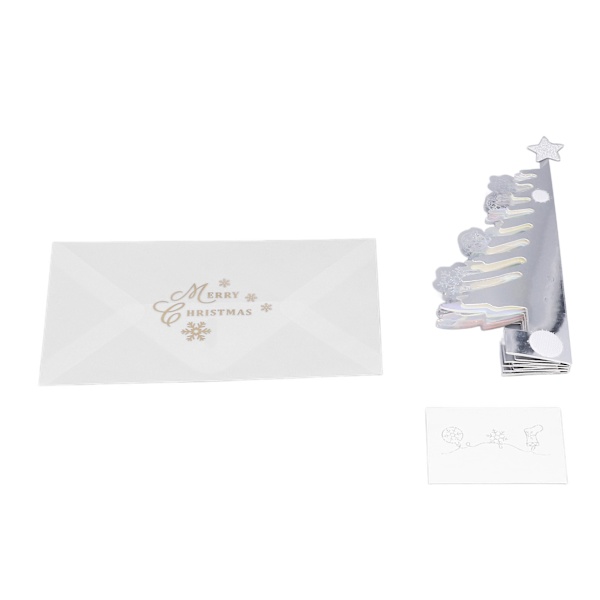 Julekort med glitter juletre konvolutt klar gravering papir morsomme julekort for å skrive velsignelse