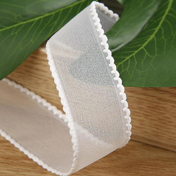 5 Rullar Transparent Chiffon Satinband för Inpackning Dekoration Alla Hjärtans Dag Bröllop Födelsedag Buketter och Kransar 10 Yard