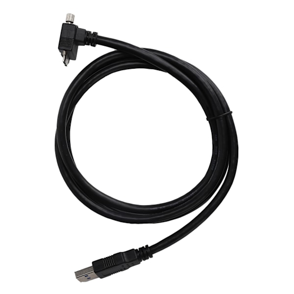 Micro-B uros USB-A 3.0 uros -kaapeli, kulmakytkentäsovitin, 1,2 m, musta