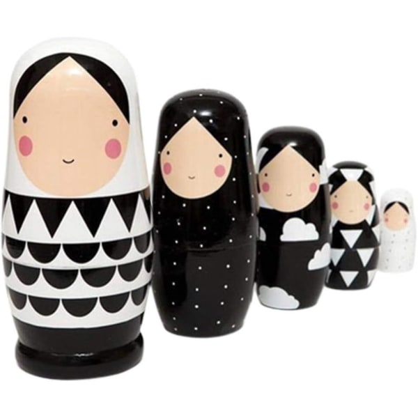 Trædukker - Russisk Matryoshka-dukkelegetøj, perfekt til julefesten til børn