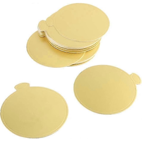 Cupcakebrett, 100 stk. Mousse Kakebrett Gull Papir Cupcake Dessertutstillinger